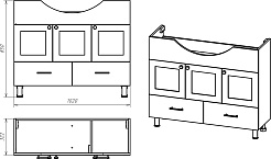 Misty Тумба с раковиной Латте 105 2 ящика белая – фотография-3